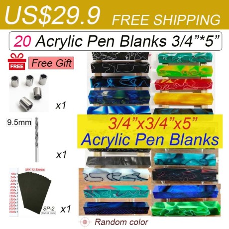 20 Acrylic Pen Blanks with Free Shipping