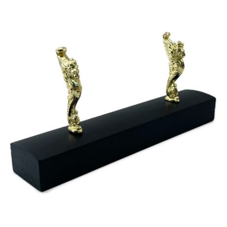 Ebony Metal Lion Pen Holder - Gold