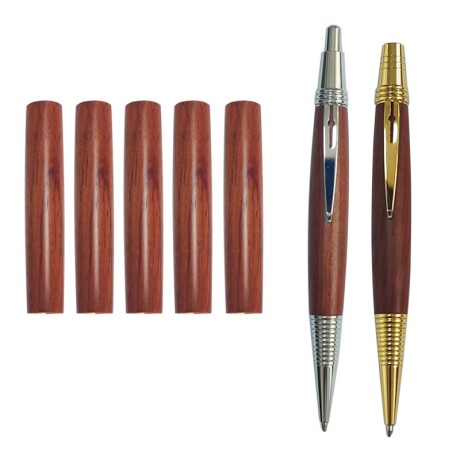 Hardwood Pre-Tubed & Pre-Turned Pen Barrels (5 Pack) For PKM-7 Pen Kits - W1