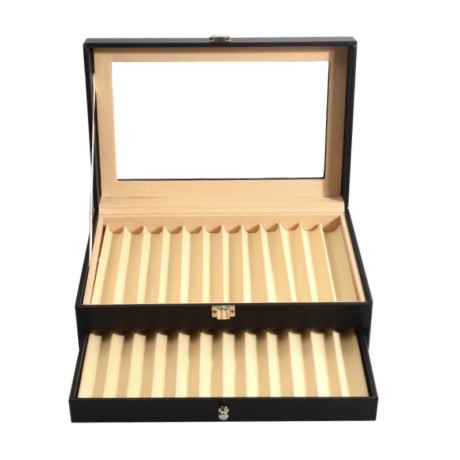 PSB24-1 Deluxe Fountain Pen Storage Box- Holds 24 Pens - Beige