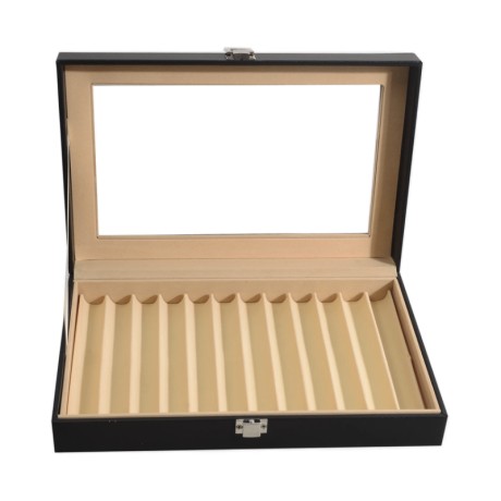 PSB12-1 Deluxe Fountain Pen Storage Box - Holds 12 Pens - gray 