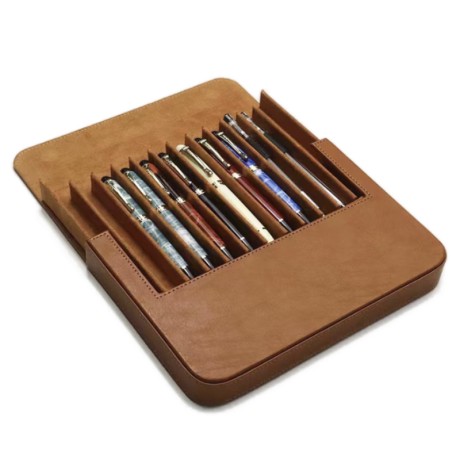 PSB12-7 Genuine Leather Pen Storage Case - Black