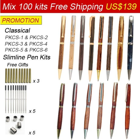 Mix100 PKCS Series Pen Kits Free Shipping