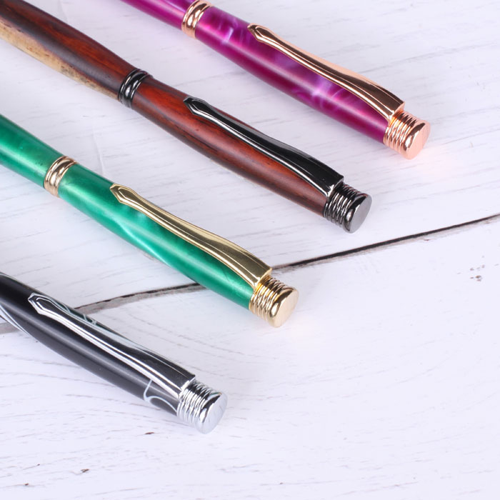 PKSL-6-CH Slimline Chromed Twist Pen Kits for Wood Turning