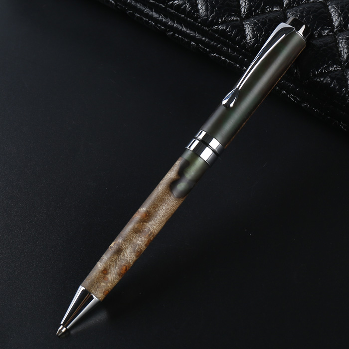 PKM-1-CH Twist Ballpoint pen Kits For Turning Chromed Color with Gunmetal Top Cap
