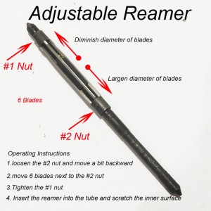 Ajustable Reamer with Wrench for 6.0-6.5mm Tubes