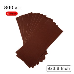 10 Pack Cloth Backed Long lasting Aluminum oxide Coated Abrasive Cloth Dry/ Wet 9 x 3.6 Inch