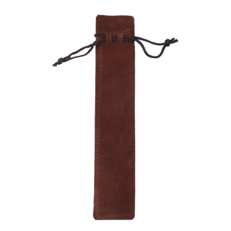 PCHV-1 Pack of 10 Coffee Velvet Pen Drawstring Pouch