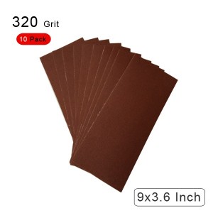 10 Pack Cloth Backed Long lasting Aluminum oxide Coated Abrasive Cloth Dry/ Wet 9 x 3.6 Inch