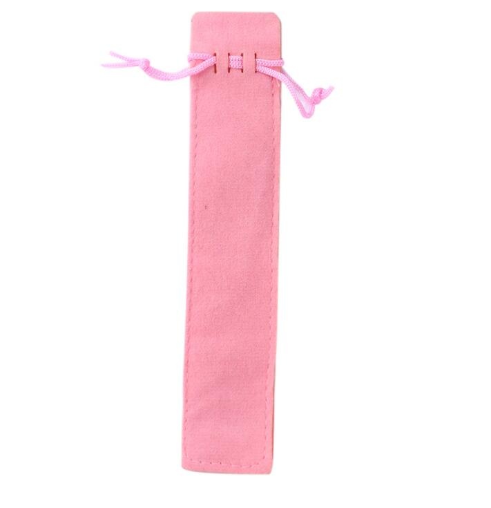 PCHV-1  Pack of 10 Pink Velvet Pen Drawstring Pouch