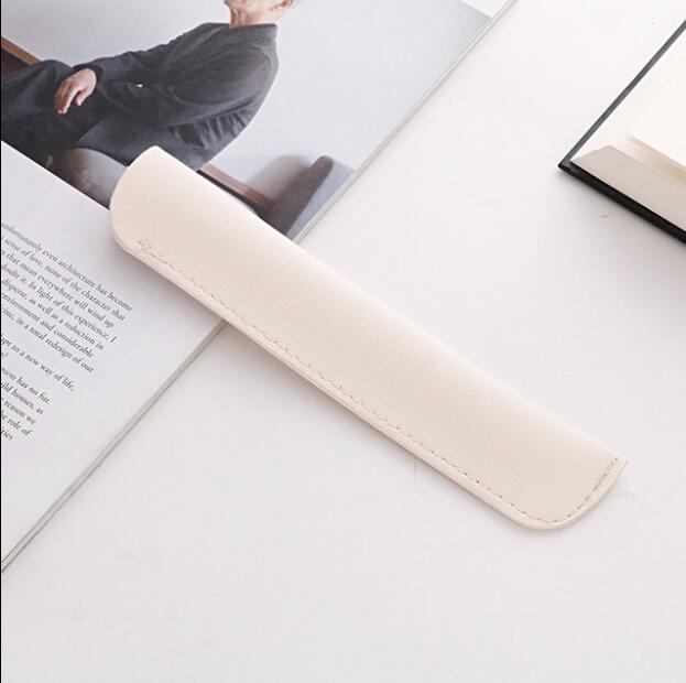 PBLE-2  PU Leather Portable Pen Bag (New）-White
