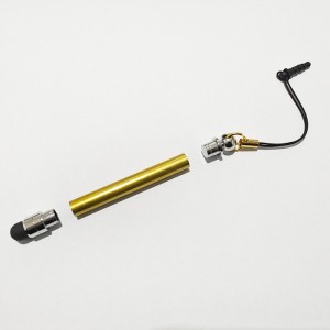 Mini Touch Stylus with Earphone  Plug in Chrome Finish