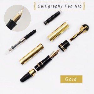 Churchill Foutain Pen Kits With Calligraphy Pen Nib in Gold Finish