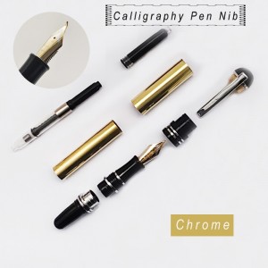 Churchill Foutain Pen Kits With Calligraphy Pen Nib in Chrome Finish