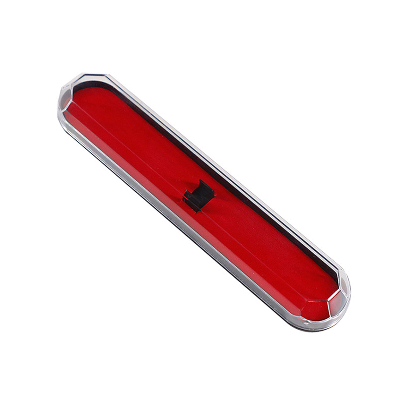 Multi-Rhombus Red Black base Clear Cover Pen Box