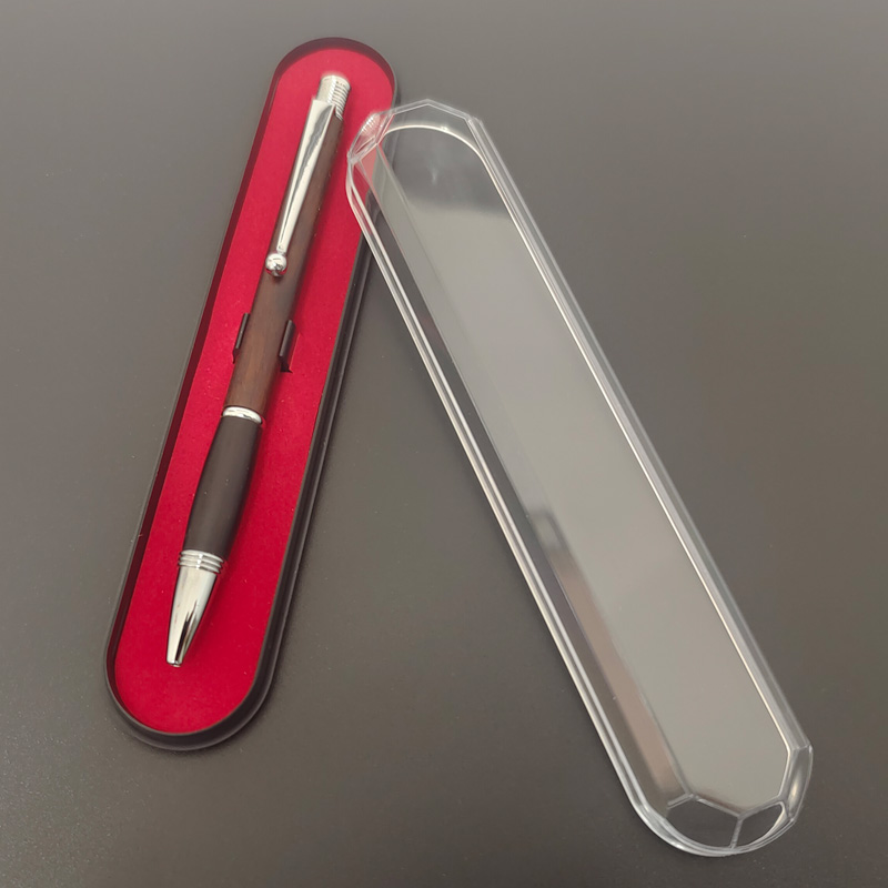 Multi-Rhombus Red Black base Clear Cover Pen Box