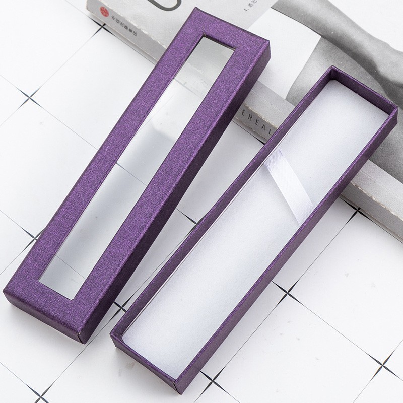 PBPA-7 Multicolor Clear Window  Rigid Paper Pen Boxes