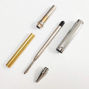 PKM-5-CH Chrome Finish Solid Clip New Style Twist Type Ballpoint Pen Kits