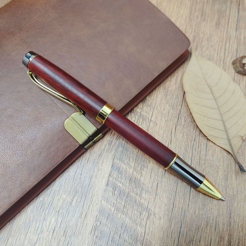 PKM-3 Gold Chrome Plating With Gunmetal Top Cap Twist Pen Kit
