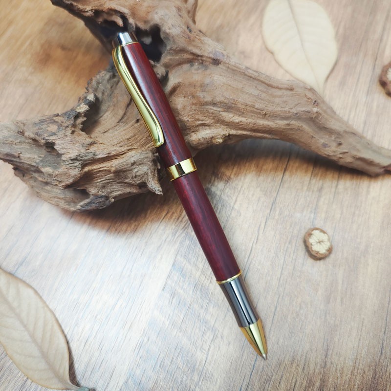 PKM-3 Gold Chrome Plating With Gunmetal Top Cap Twist Pen Kit