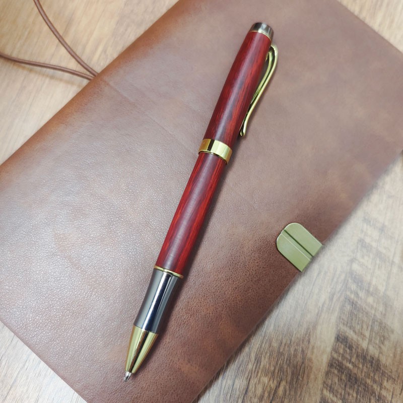 PKM-3 Gold Chrome Plating With Gunmetal Top Cap Twist Pen Kit
