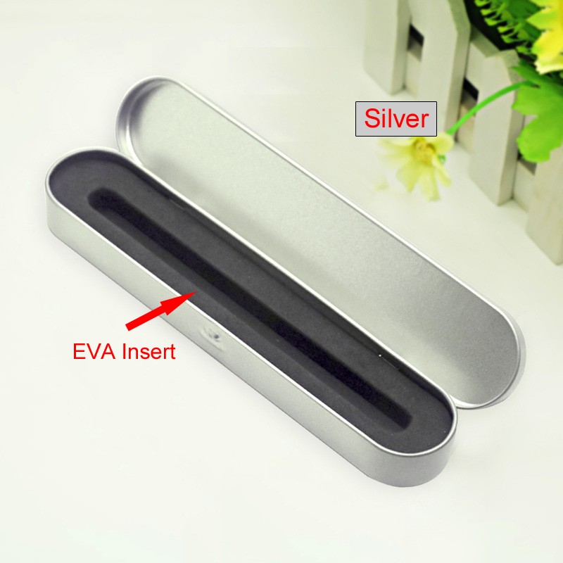 Tinplate Pen Box EVA Insert in Silver Color