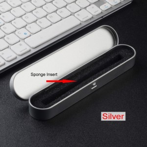 Tinplate Pen Box Sponge Insert in Silver Color