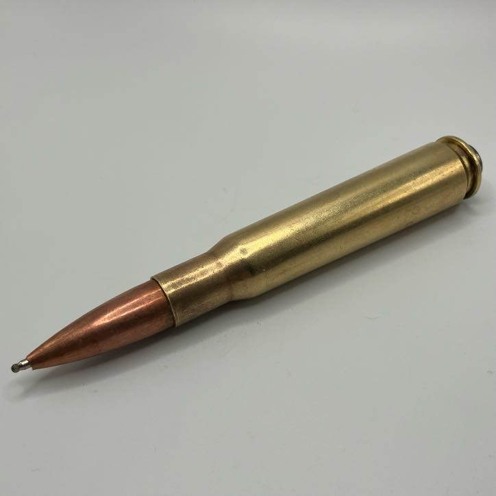 50 BMG bullet pen. All made from a casing and round that I machined out and modified the pen kit to fit. (Resubmitting because I am not sure why this shows as still under review)