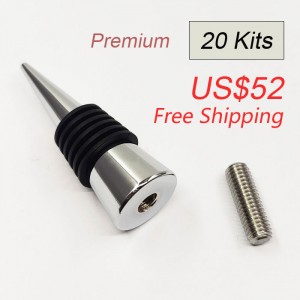 20 (Premium) Wine Bottle Stopper Kits M8x1.25 Classic  in Chrome US$52 FreeShipping