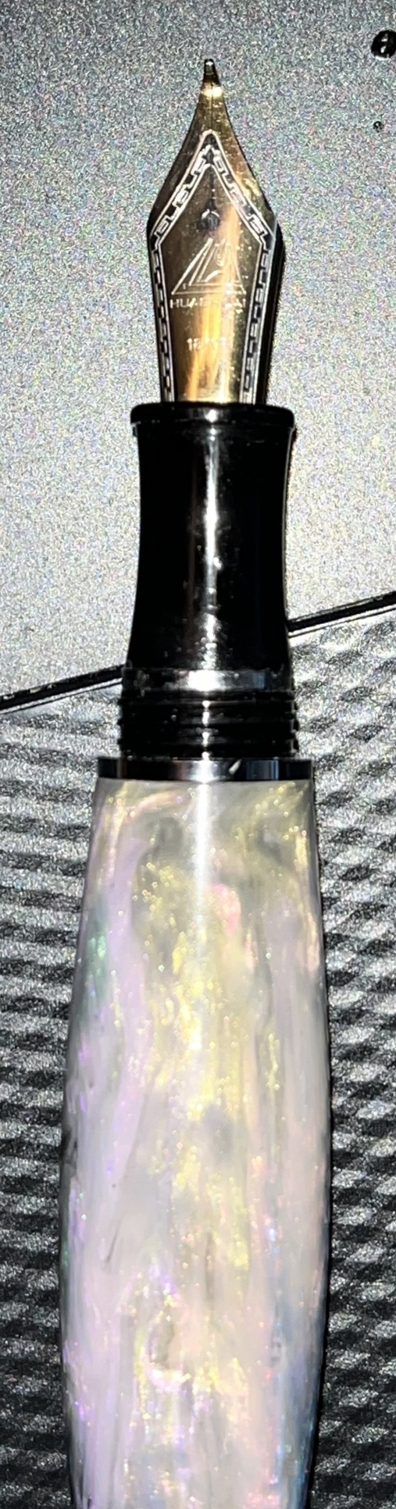 Here we have Item code:PKFT-C1-CH. - It is a Churchill Foutain Pen Kit With Calligraphy Pen Nib in Chrome Finish. The material we used is a beautiful multicolored resin type alabone Pen blank