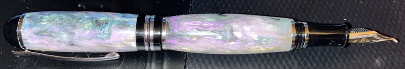 Here we have Item code:PKFT-C1-CH. - It is a Churchill Foutain Pen Kit With Calligraphy Pen Nib in Chrome Finish. The material we used is a beautiful multicolored resin type alabone Pen blank