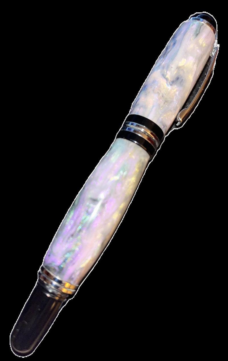 Here we have Item code:PKFT-C1-CH. - It is a Churchill Foutain Pen Kit With Calligraphy Pen Nib in Chrome Finish. The material we used is a beautiful multicolored resin type alabone Pen blank