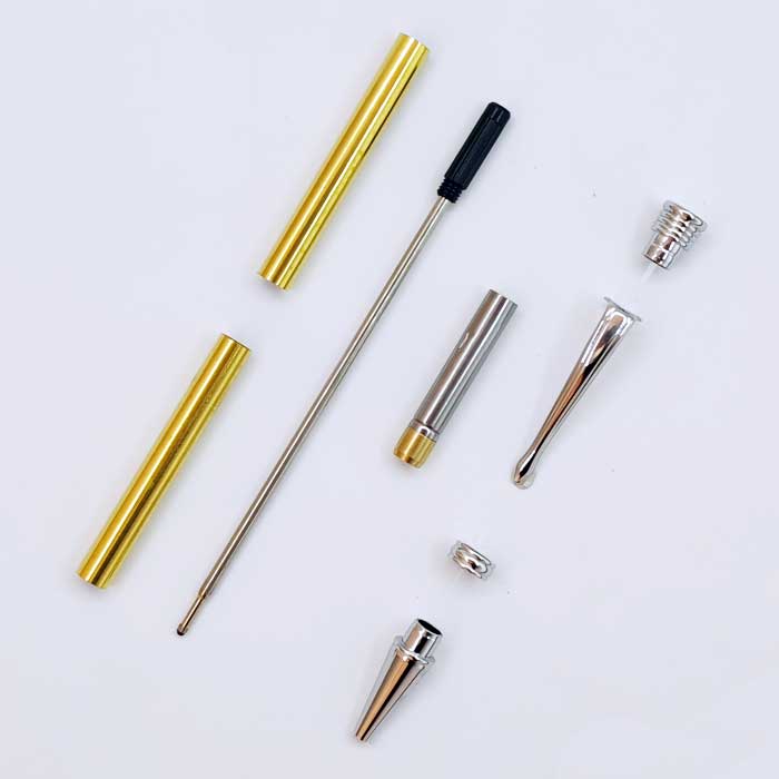 PKSL-6-CH Slimline Chromed Twist Pen Kits for Wood Turning