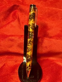 PKM-1 pen with mini pine cones in resin blank