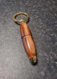 Gold plated keychain with Cocobolo wood