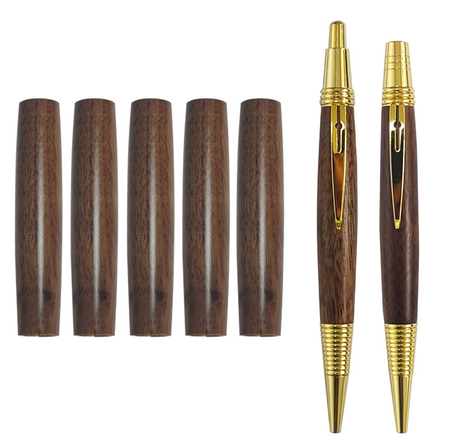 Ready-to-Assemble Walnut Pen Barrels - No Lathe Needed!