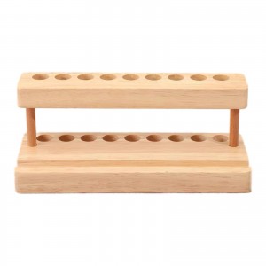 Solid Beech Pen Display Stand with 9 Slots and Cell Phone Holder