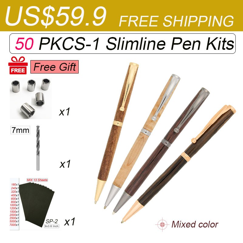 50 PKCS-1 Slimline Pen Kits Free Shipping
