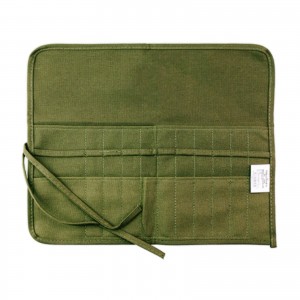 Cotton Roll-up Pen Case with 22 Slots