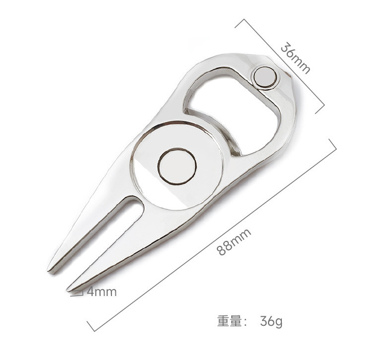 Zinc alloy Blank Divot Tool with Ball Marker and Bottle Opener Function