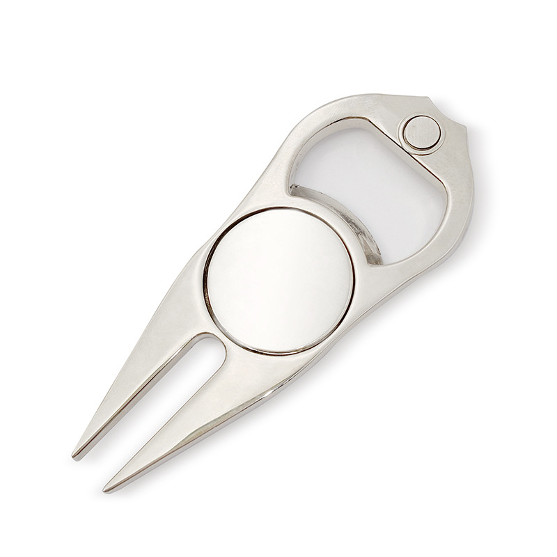 Zinc alloy Blank Divot Tool with Ball Marker and Bottle Opener Function