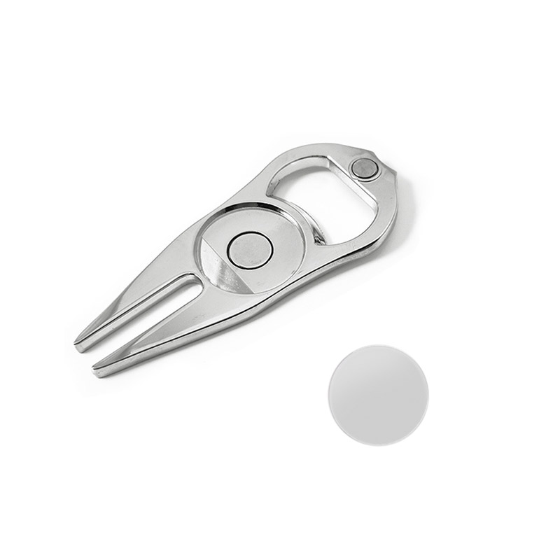 Zinc alloy Blank Divot Tool with Ball Marker and Bottle Opener Function