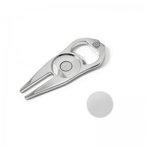 Zinc alloy Blank Divot Tool with Ball Marker and Bottle Opener Function