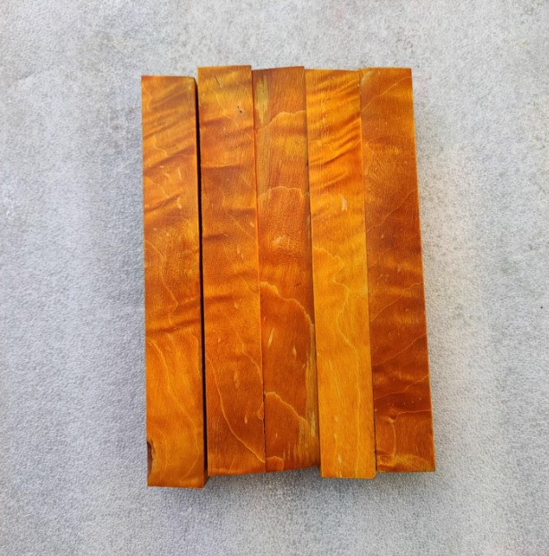 Stabilized Wood with Wavy Pattern Pen Blanks