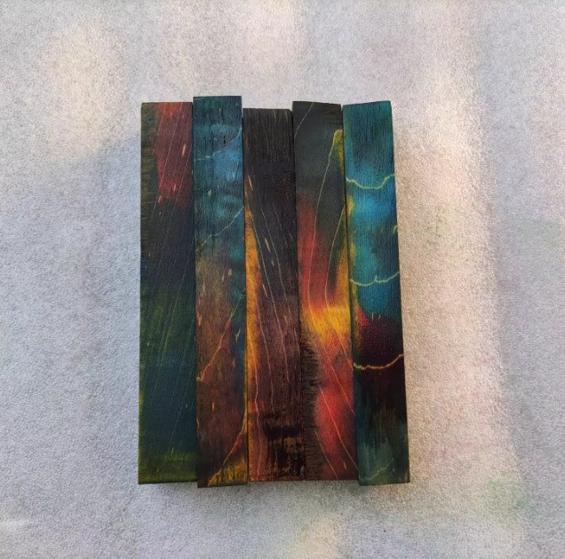 Stabilized Wood with Wavy Pattern Pen Blanks