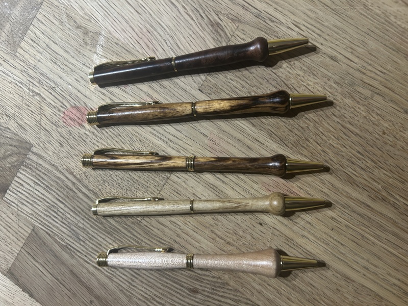 Here are some of the pens I made with this kit. I gave a few away to some friends but sold the rest it one of the friends I gave one to. He gave them out a gifts.