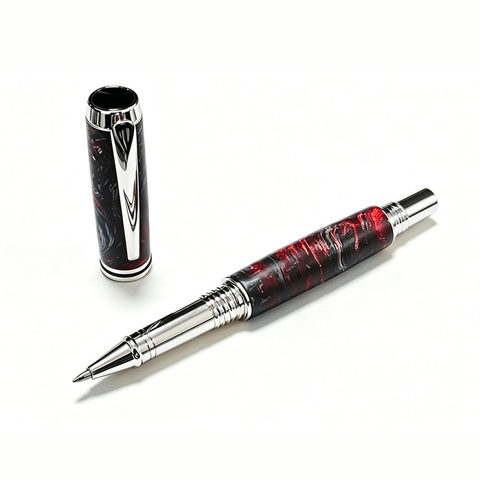 PKRB-7 Jr. Gentlemen's Rollerball Pen Kits in Chrome+Black