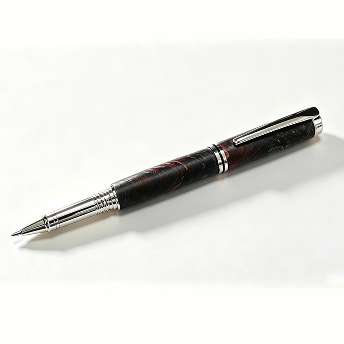 PKRB-7 Jr. Gentlemen's Rollerball Pen Kits in Chrome+Black