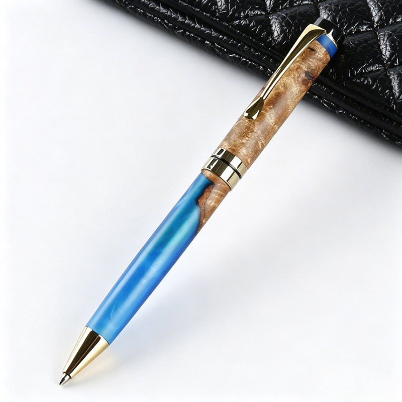 PKM-1 Twist Ballpoint pen kit Gold  Chrome  Finish with Gunmetal Topcap