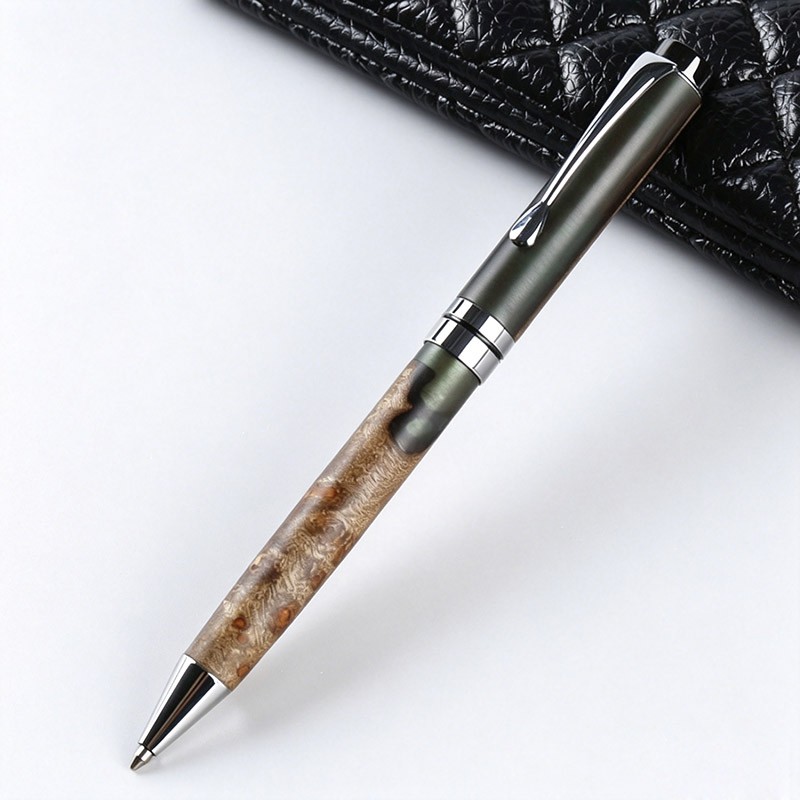 PKM-1 Merit  Twist Ballpoint pen Kits For Turning Chromed Color with Gunmetal Top Cap